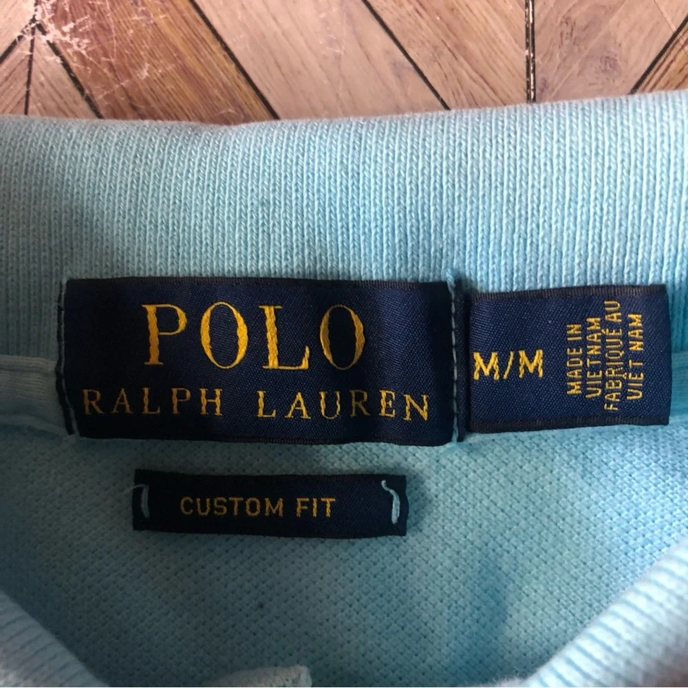 Polo Ralph Lauren Custom Fit Short Sleeve Blue Polo Size Medium